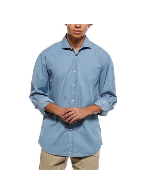Brunello Cucinelli Brunello Cucinelli Light Blue Denim Button-Up Shirt