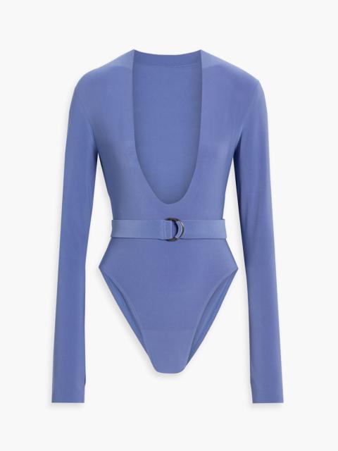 NORMA KAMALI Belted stretch-jersey bodysuit