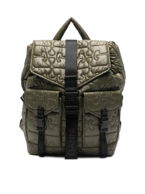 GANNI Quilted nylon backpack