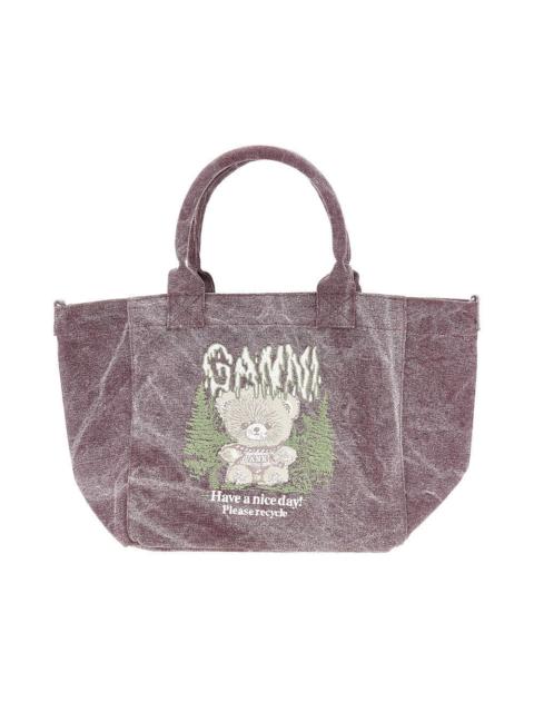 GANNI Ganni Forest Teddy Tote Bag Purple