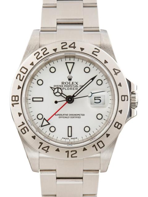 ROLEX Preowned Rolex Explorer II 16570 White Dial