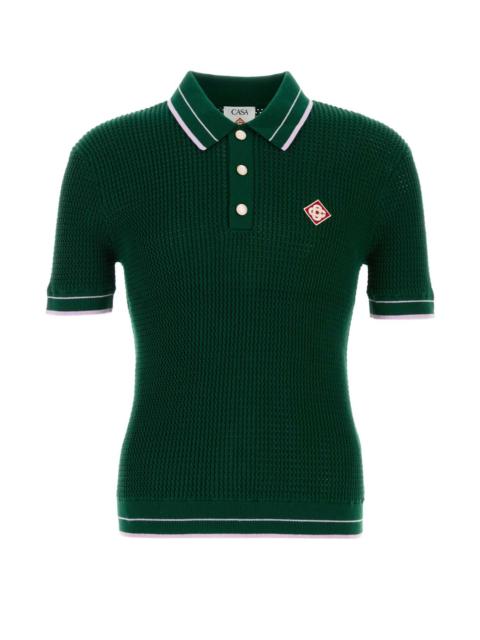 CASABLANCA Casablanca Men Bottle Green Crochet Polo Shirt