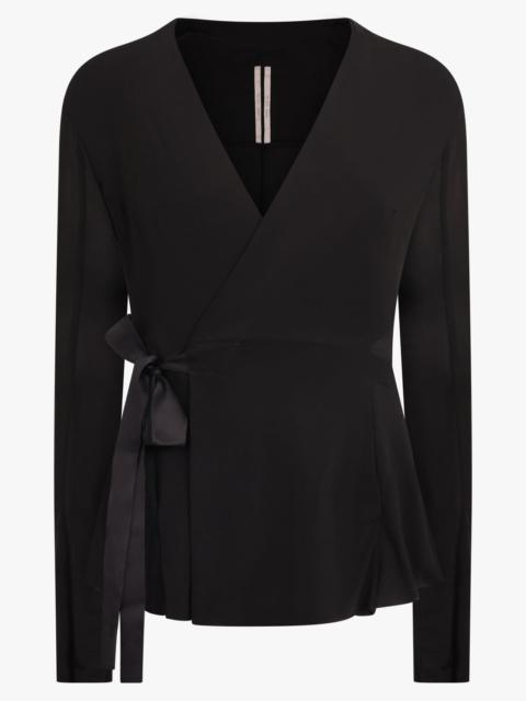 Rick Owens GIACCA HOLLYWOOD L/S WRAP TIE JACKET TOP | BLACK