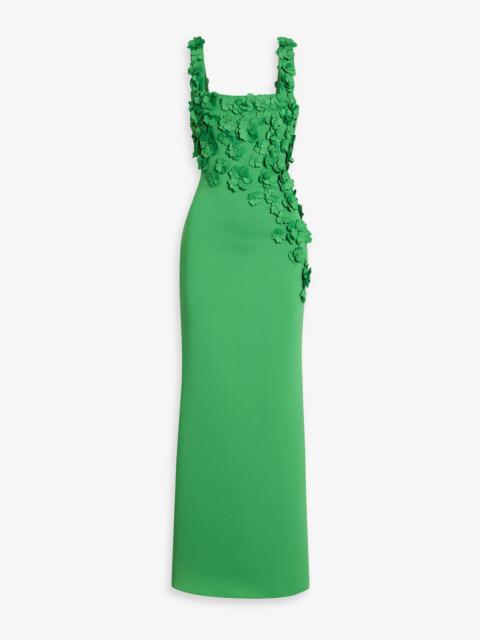 Other Designers Floral-appliquéd scuba gown