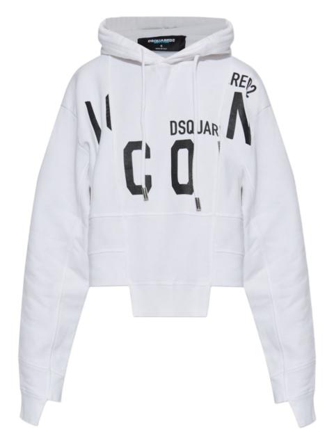 DSQUARED2 Cotton Cropped Hoodie