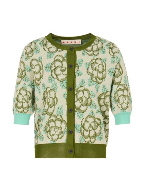 Marni Flower Jacquard Cardigan