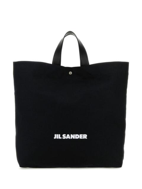 Jil Sander Jil Sander Woman Black Canvas Shopping Bag