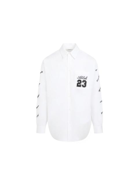 Off White Men Off White 23 Logo Heavycot Overshirt