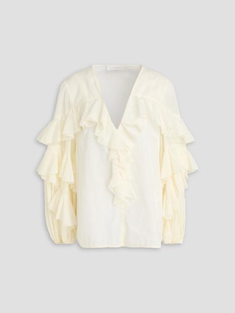 Zimmermann Ruffled cotton blouse