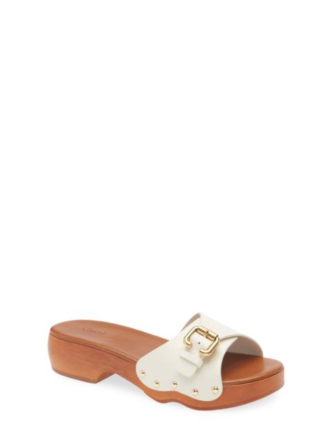 Chloé Chloé Jeannette Platform Slide Sandal in Eggshell at Nordstrom