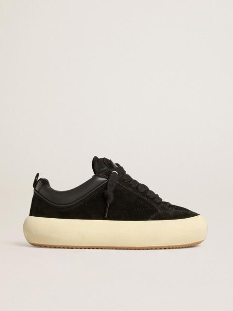 Golden Goose Women's Space-Star Cube in black suede with perforated star