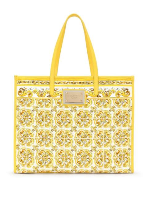 Dolce & Gabbana Women Majolica-Print Large Shopper Bag
