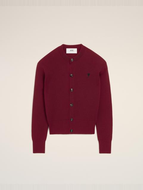 AMI Paris BURGUNDY WOOL AMI DE COEUR CARDIGAN