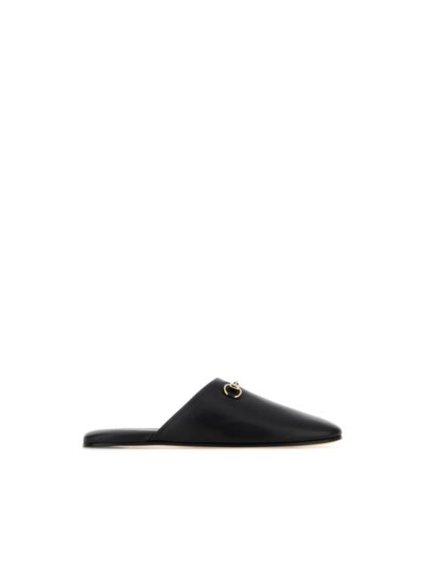 Valentino GUCCI Horsebit Black Leather Slippers New & Authentic (Women