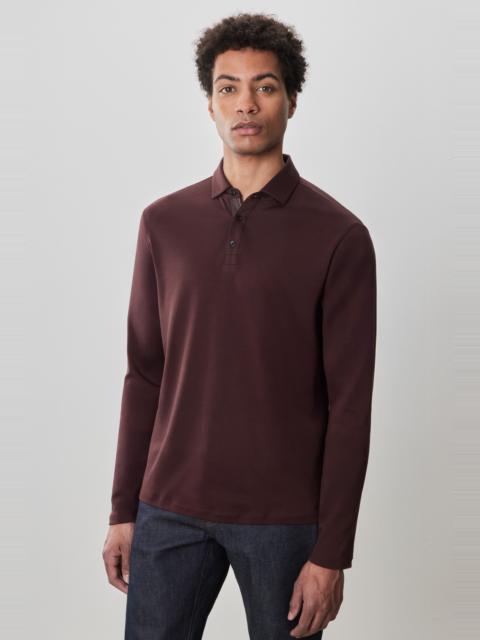 ROBERT BARAKETT The Barakett Long Sleeve Herringbone Polo