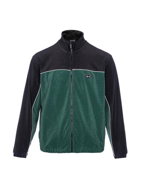 Nike Nike SB Casual Logo Colorblock Velvet Skateboard Jacket Green DD0574-333