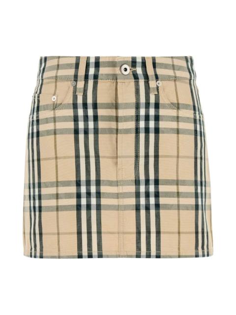 Burberry Embroidered Denim Mini Skirt