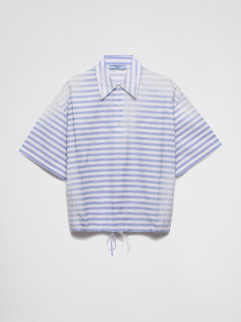 Prada Striped old poplin polo shirt
