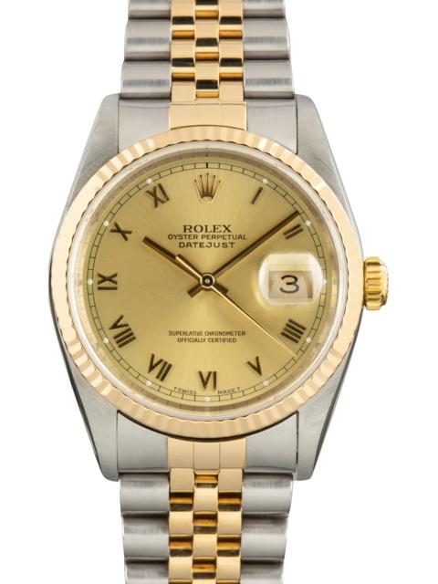 ROLEX Used Two Tone Rolex Datejust Ref 16233 Champagne Roman Dial