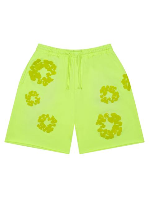 DENIM TEARS Mono Cotton Wreath Sweat Shorts "Neon Green"
