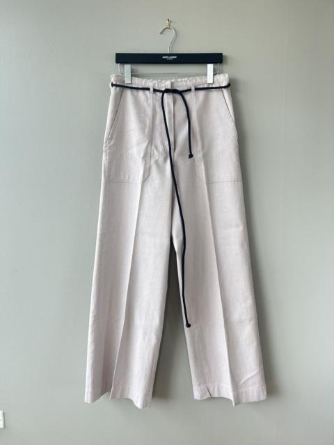 Ann Demeulemeester SS19 Wide Flared Linen Trousers