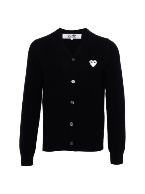 Comme des Garçons PLAY White Emb Cardigan