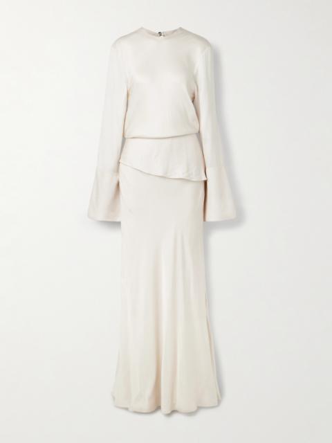 BRANDON MAXWELL The Violet Tiered Satin-twill Gown