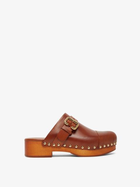 Chloé Jeannette brown leather clogs