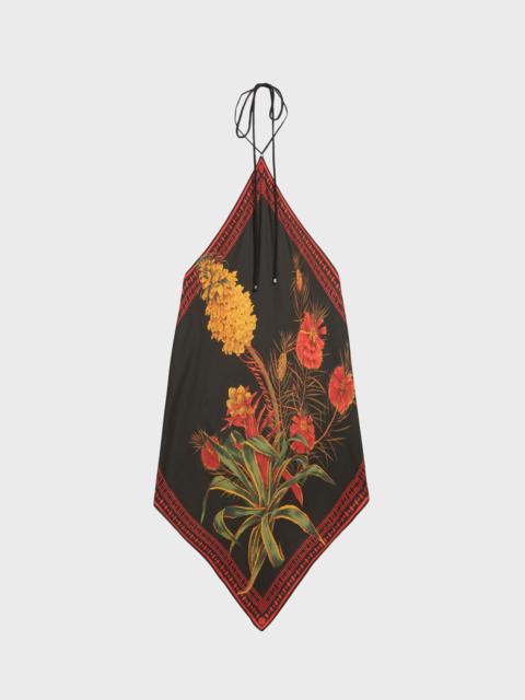 Blumarine PRINTED TWILL SCARF TOP