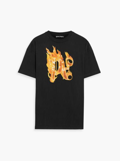 Palm Angels Burning Monogram logo-print cotton-jersey T-shirt