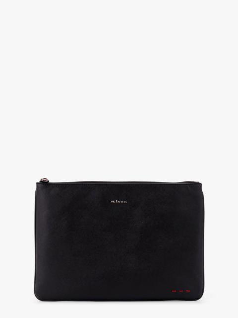 KITON CIRO PAONE - Kiton Ciro Paone Leather Clutch With Frontal Logo