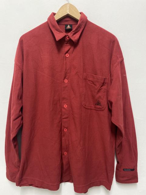 NIKE ACG red long sleeve fleece shirt