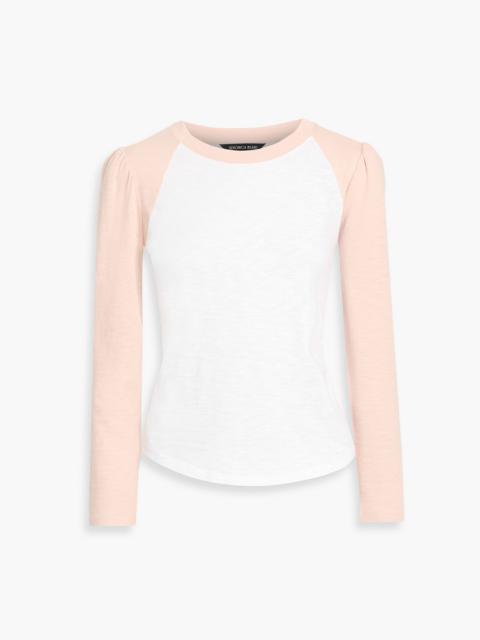 VERONICA BEARD Mason two-tone Pima cotton-jersey top