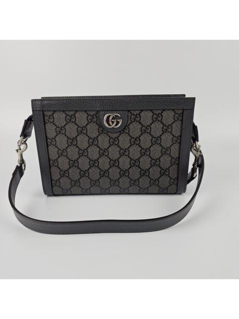 GUCCI GUCCI Ophidia Super Mini $1600 Grey And Black GG Canvas Cros