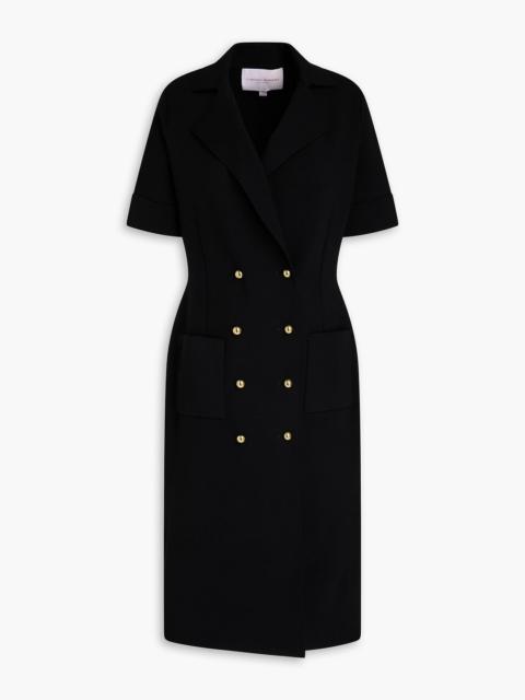 CAROLINA HERRERA Double-breasted wool-blend midi dress