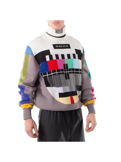 Other Designers Vtmnts TV Branded Turtleneck Wool-Blend Sweater