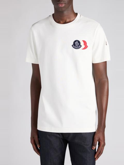 Moncler Moncler Logo Patch Cotton T-Shirt in Silk White at Nordstrom