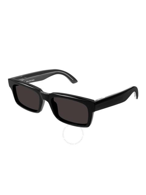 Balenciaga Grey Rectangular Men's Sunglasses BB0345S 001 55