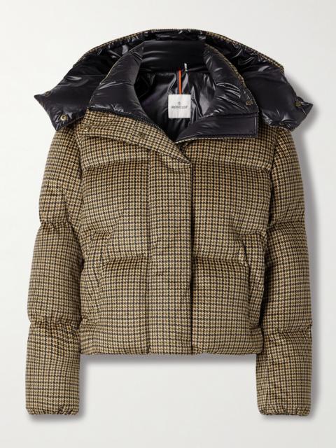 Moncler Quierzy Hooded Houndstooth Twill Down Jacket
