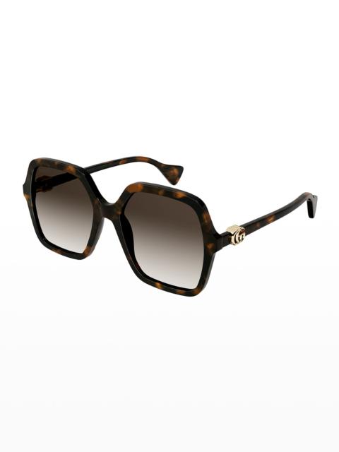 GUCCI Oversize Rectangle Acetate Sunglasses