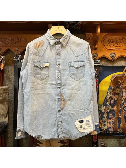 RRL by Ralph Lauren RRL Distressed Denim Shirt