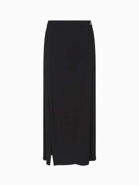 EMPORIO ARMANI ASV POLYGON CAPSULE COLLECTION VISCOSE CRÊPE INTERLOCK SKIRT