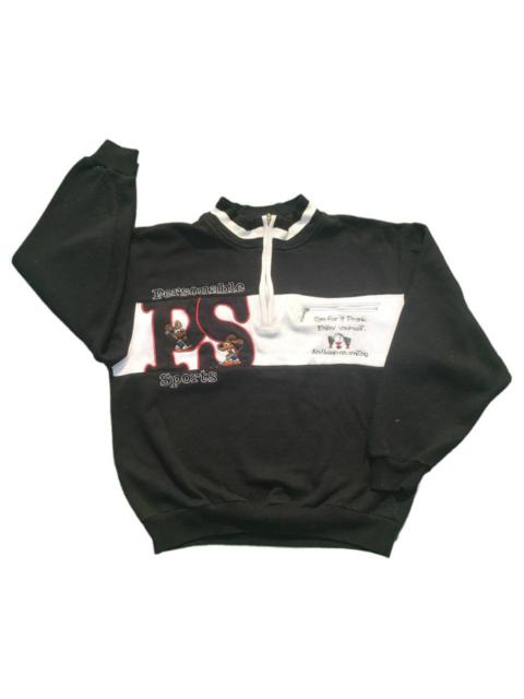Other Designers Japanese Brand - Vintage Embroidered Graphic Colorblock Halfzip Sweatshirt