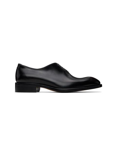 TOM FORD Black Burnished Leather Oxfords