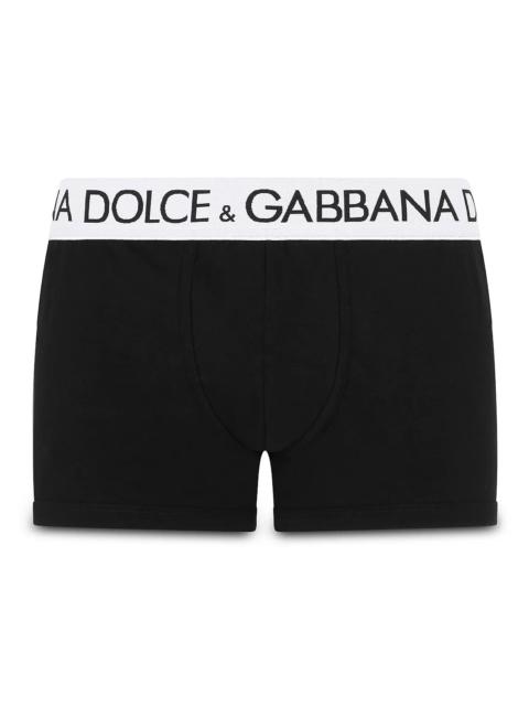 Dolce & Gabbana Cotton Blend Logo Waistband Boxer Briefs