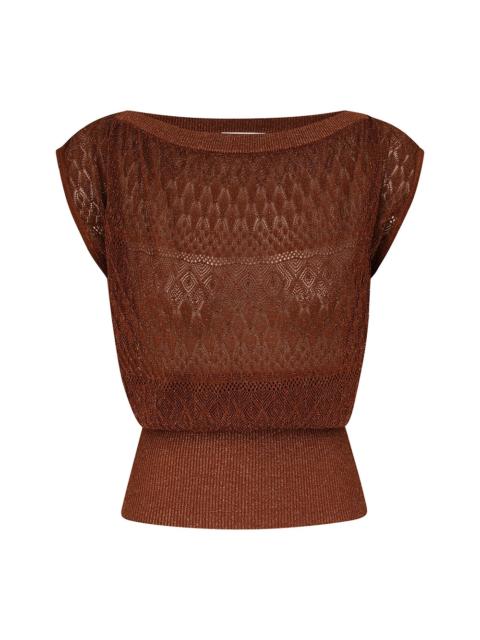 Zimmermann AWAKEN METALLIC LACE TOP