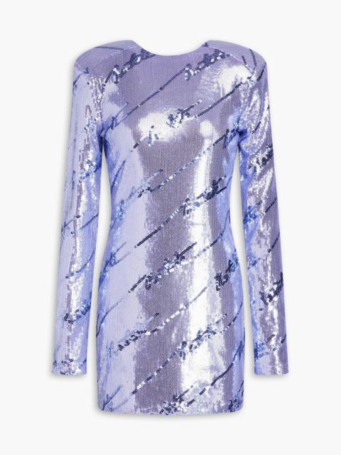 ROTATE Sequined stretch-mesh mini dress