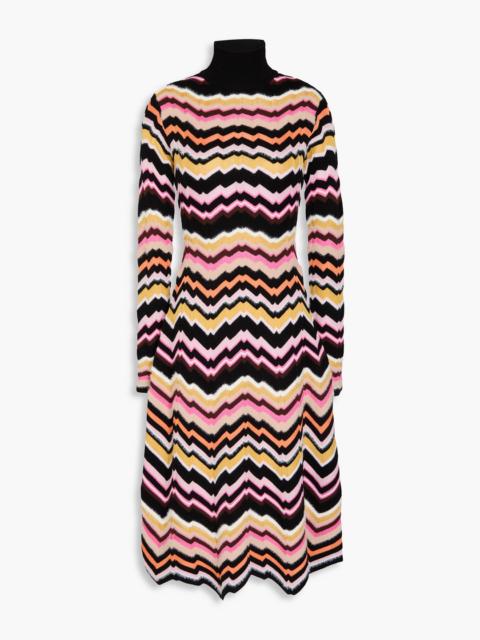 Missoni Brushed crochet-knit turtleneck dress