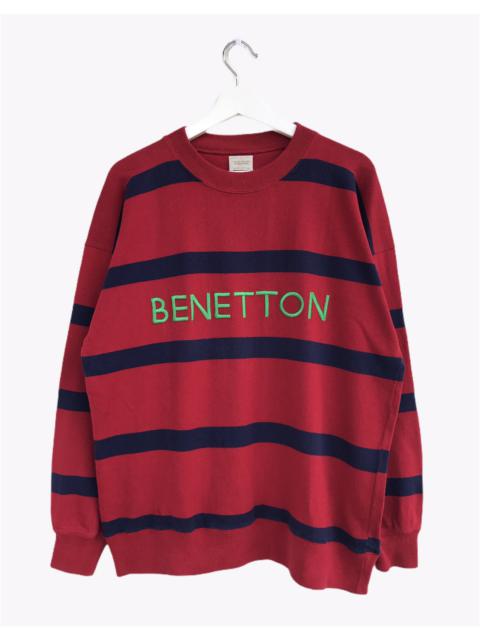 Other Designers Vintage - Vintage 90s Benetton Big Logo Stripe Sweatshirt