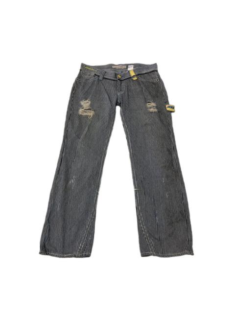 Other Designers Blue Moon Blue hickory stripe distressed denim